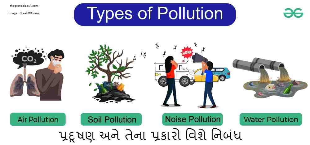 Pollution And It's Types Essay In Gujarati 2023 પ્રદૂષણ અને તેના પ્રકારો વિશે નિબંધ